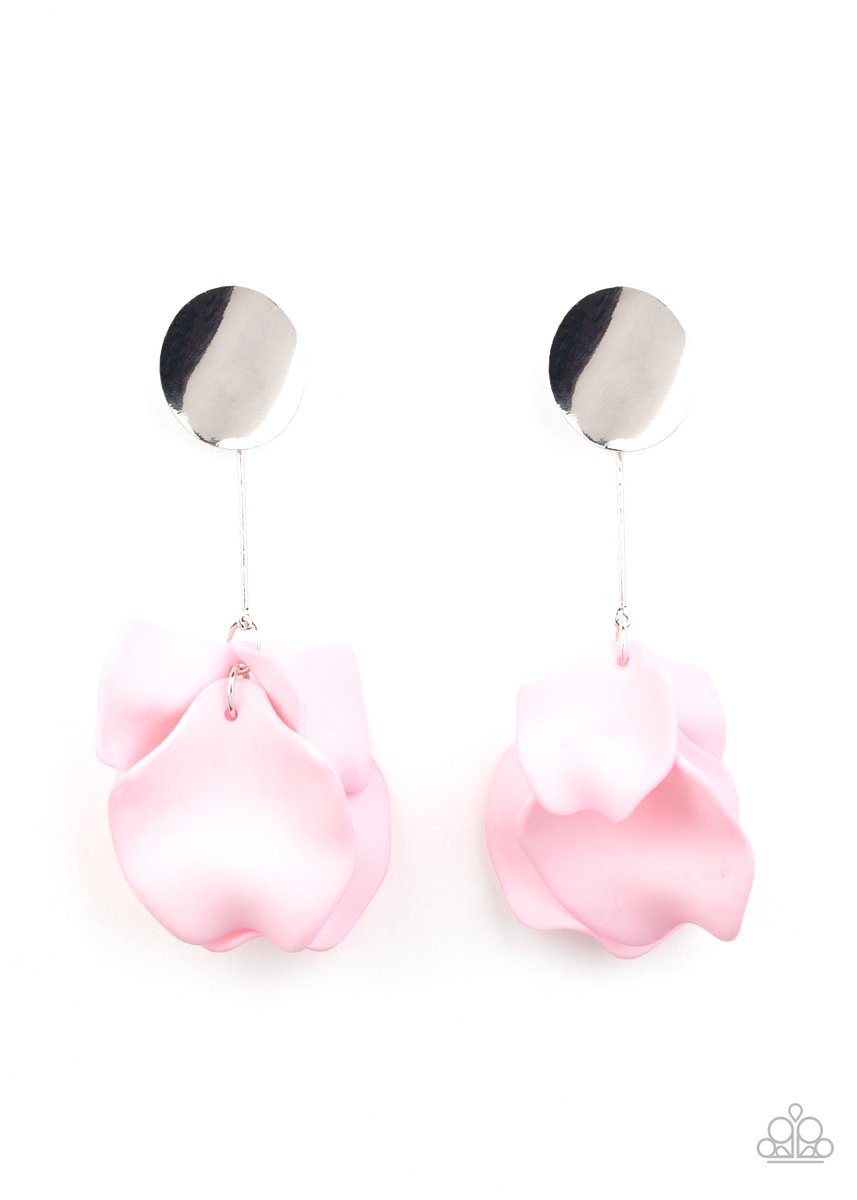 Paparazzi Accessories Petal Pathways - Pink Acrylic Earrings | Stephie ...